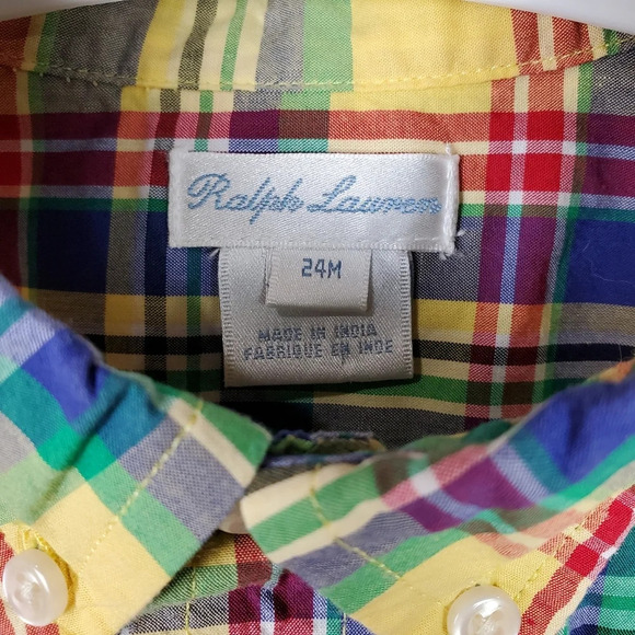 Ralph Lauren Polo Button Up Plaid Shirt  24M - Picture 2 of 9